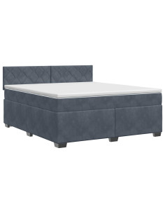 Letto box spring con materasso Grigio Scuro 140 x 190 cm 2