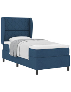 Letto a molle con testiera Blu 90 x 200 cm Tessuto 2