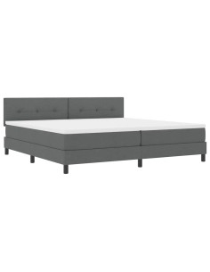 Letto a molle con strisce LED Grigio scuro 200 x 200 cm Tessuto 2