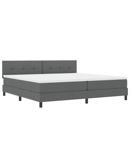 Letto a molle con strisce LED Grigio scuro 200 x 200 cm Tessuto