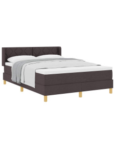 Letto a molle con testiera Marrone Scuro 190 x 140 cm Tessuto 2