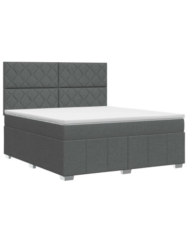 Letto box spring con materasso Grigio Scuro 140 x 200 cm