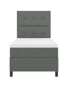 Letto a molle con strisce LED Grigio scuro 90 x 200 cm Tessuto