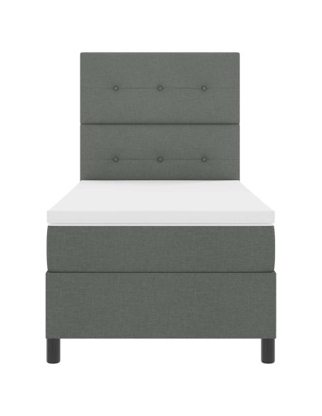 Letto a molle con strisce LED Grigio scuro 90 x 200 cm Tessuto