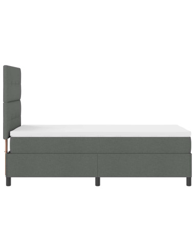 Letto a molle con strisce LED Grigio scuro 90 x 200 cm Tessuto