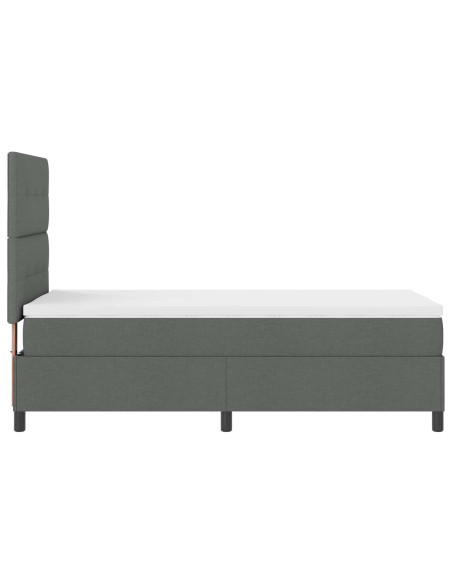 Letto a molle con strisce LED Grigio scuro 90 x 200 cm Tessuto