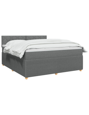 Letto box spring con materasso Grigio Scuro 140 x 190 cm