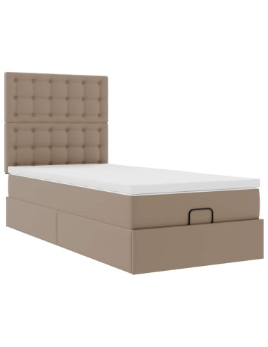 Letto Pouf con Materasso Cappucino 80x200 cm Similpelle