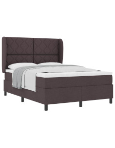 Letto a molle con testiera Marrone scuro 140 x 190 cm Tessuto 2