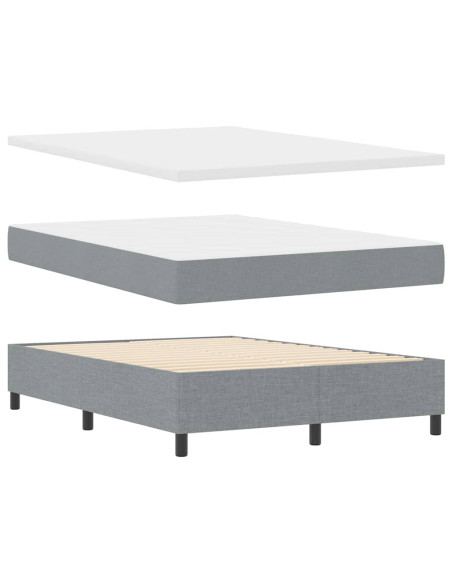 Letto a molle con testiera Grigio chiaro 140 x 200 cm Tessuto