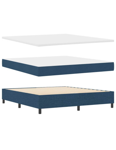 Letto a molle con testiera Blu 180 x 200 cm Tessuto