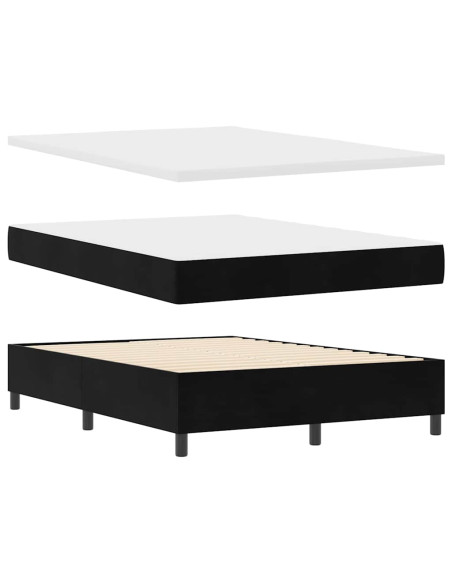 Letto a molle con materasso Nero 200 x 160 cm Velluto