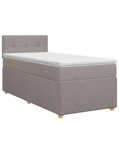 Letto box spring con materasso Tortora 100 x 200 cm Tessuto 2