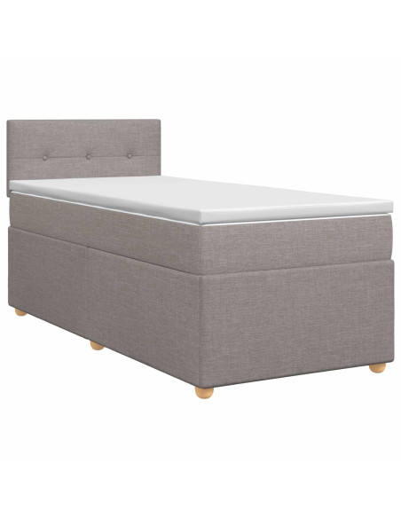 Letto box spring con materasso Tortora 100 x 200 cm Tessuto