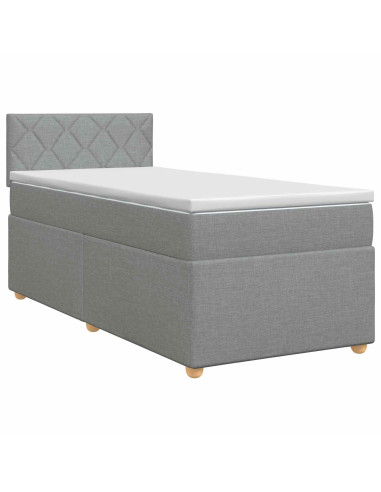 Letto box spring con materasso Grigio Chiaro 100 x 200 cm