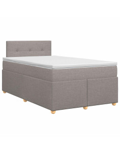 Letto box spring con materasso Tortora 120 x 190 cm Tessuto 2