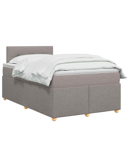 Letto box spring con materasso Tortora 120 x 190 cm Tessuto
