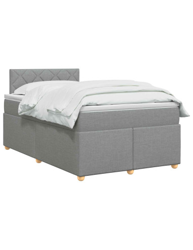 Letto box spring con materasso Grigio Chiaro 120 x 200 cm
