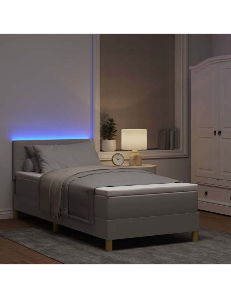 Letto a Sorgente LED con testiera Talpa 90 x 190 cm Tessuto