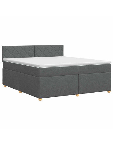 Letto box spring con materasso Grigio Scuro 140 x 200 cm