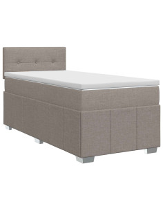 Letto box spring con materasso Tortora 100 x 200 cm Tessuto 2
