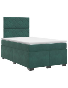 Letto box spring con materasso Verde Scuro 120 x 200 cm Velluto 2