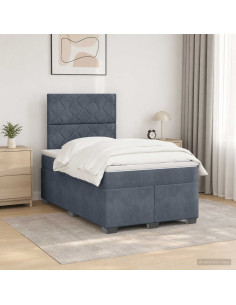 Letto box spring con materasso Grigio Scuro 120 x 200 cm