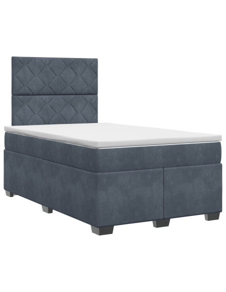 Letto box spring con materasso Grigio Scuro 120 x 190 cm