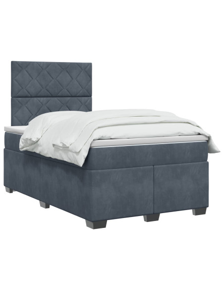 Letto box spring con materasso Grigio Scuro 120 x 190 cm