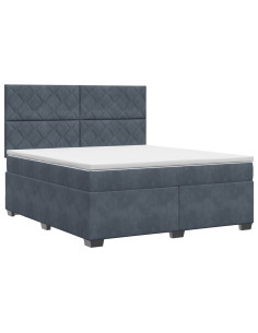 Letto box spring con materasso Grigio Scuro 140 x 200 cm 2