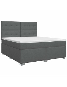 Letto box spring con materasso Grigio Scuro 180 x 200 cm 2
