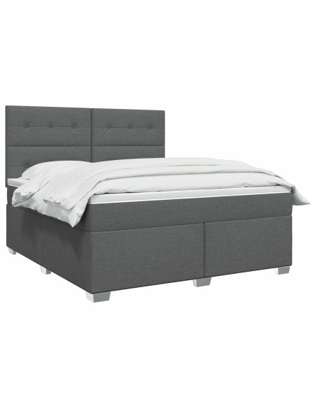 Letto box spring con materasso Grigio Scuro 180 x 200 cm
