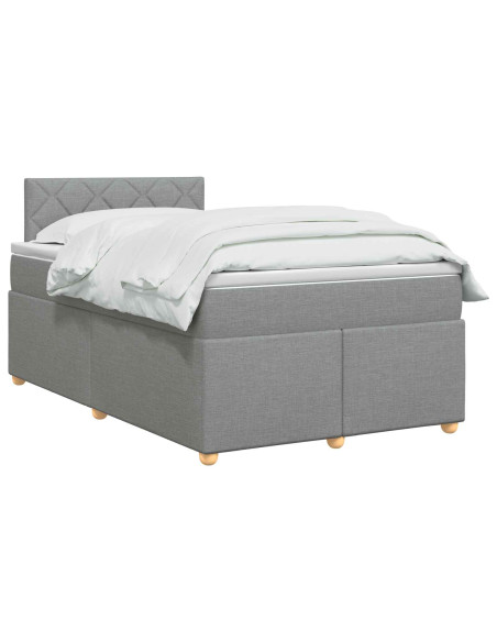 Letto box spring con materasso Grigio Chiaro 120 x 200 cm