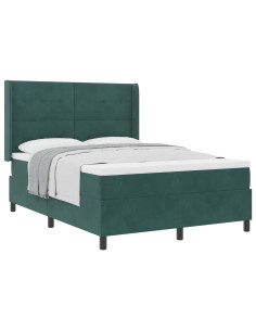 Letto a molle con materasso Verde Scuro 160 x 200 cm Velluto 2