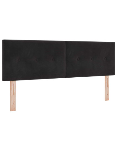 Letto con Box Spring, Materasso e LED Nero 160 x 200 cm Velluto