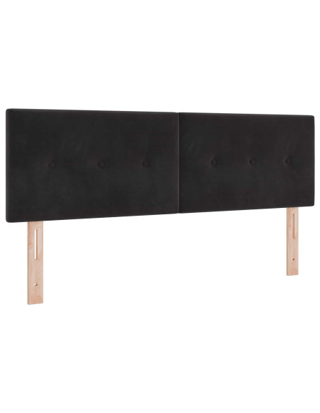 Letto con Box Spring, Materasso e LED Nero 160 x 200 cm Velluto