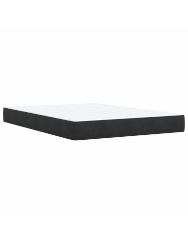 Letto Ottomano con Materasso e LED Nero 160 x 200 cm Velluto
