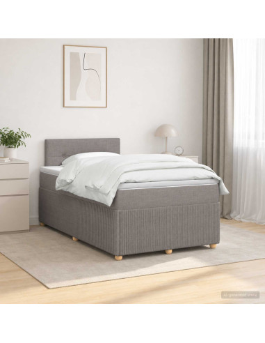 Letto box spring con materasso Tortora 120 x 200 cm Tessuto