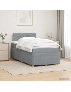 Letto box spring con materasso Grigio Chiaro 120 x 200 cm