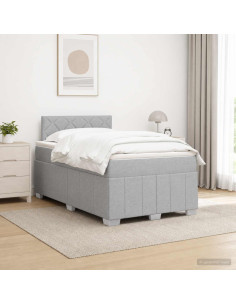 Letto box spring con materasso Grigio Chiaro 120 x 190 cm
