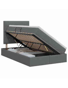 Letto con contenitore e materasso Grigio Scuro 120 x 200 cm 2