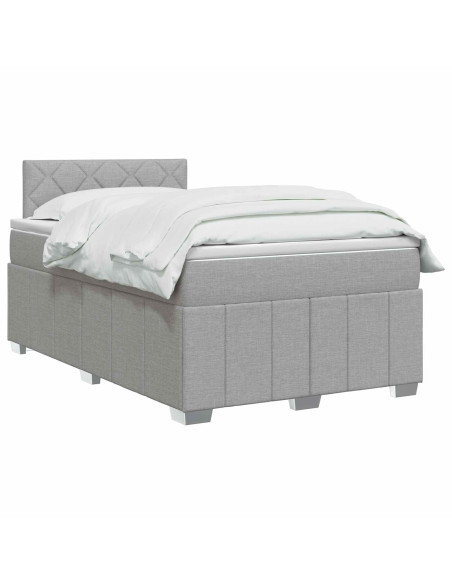 Letto box spring con materasso Grigio Chiaro 120 x 200 cm