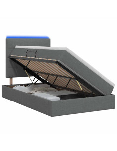 Letto con contenitore LED e materasso Grigio Scuro 120 x 200 cm 2