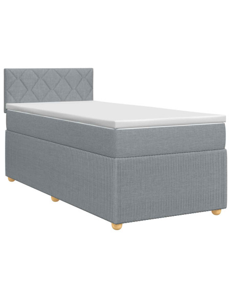 Letto box spring con materasso Grigio Chiaro 100 x 200 cm