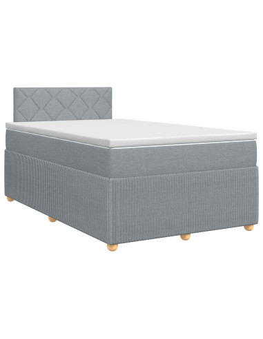Letto box spring con materasso Grigio Chiaro 120 x 190 cm