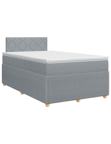 Letto box spring con materasso Grigio Chiaro 120 x 200 cm