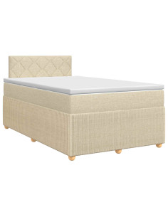 Letto box spring con materasso Crema 120 x 200 cm Tessuto 2