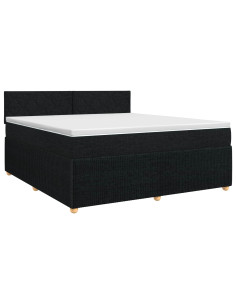 Letto box spring con materasso Nero 140 x 200 cm Tessuto 2