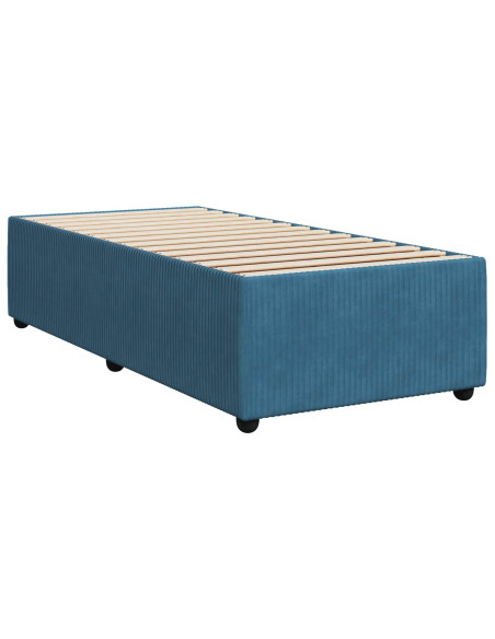 Letto box spring con materasso Blu Scuro 100 x 200 cm Velluto