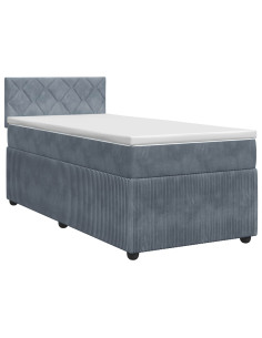 Letto box spring con materasso Grigio Scuro 100 x 200 cm 2